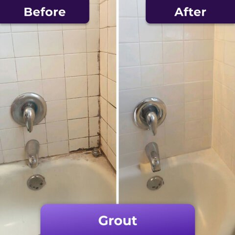 Mold removed from shower grout