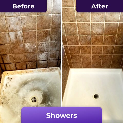 Mold removed from shower tile